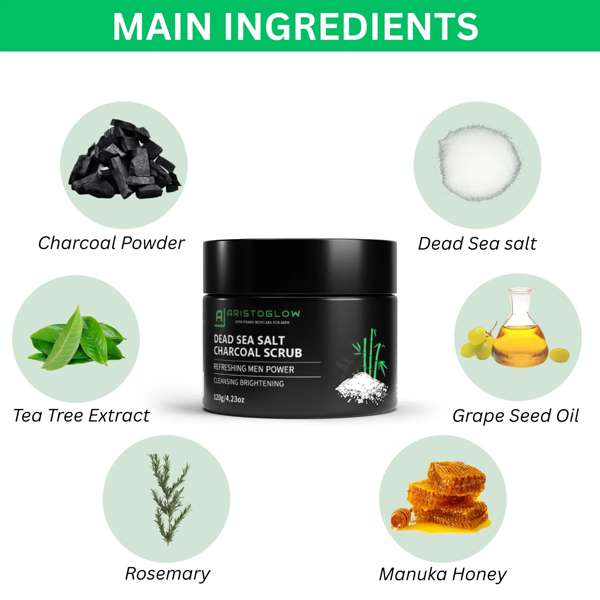 Dead Sea Salt Charcoal Scrub - AristoGlow