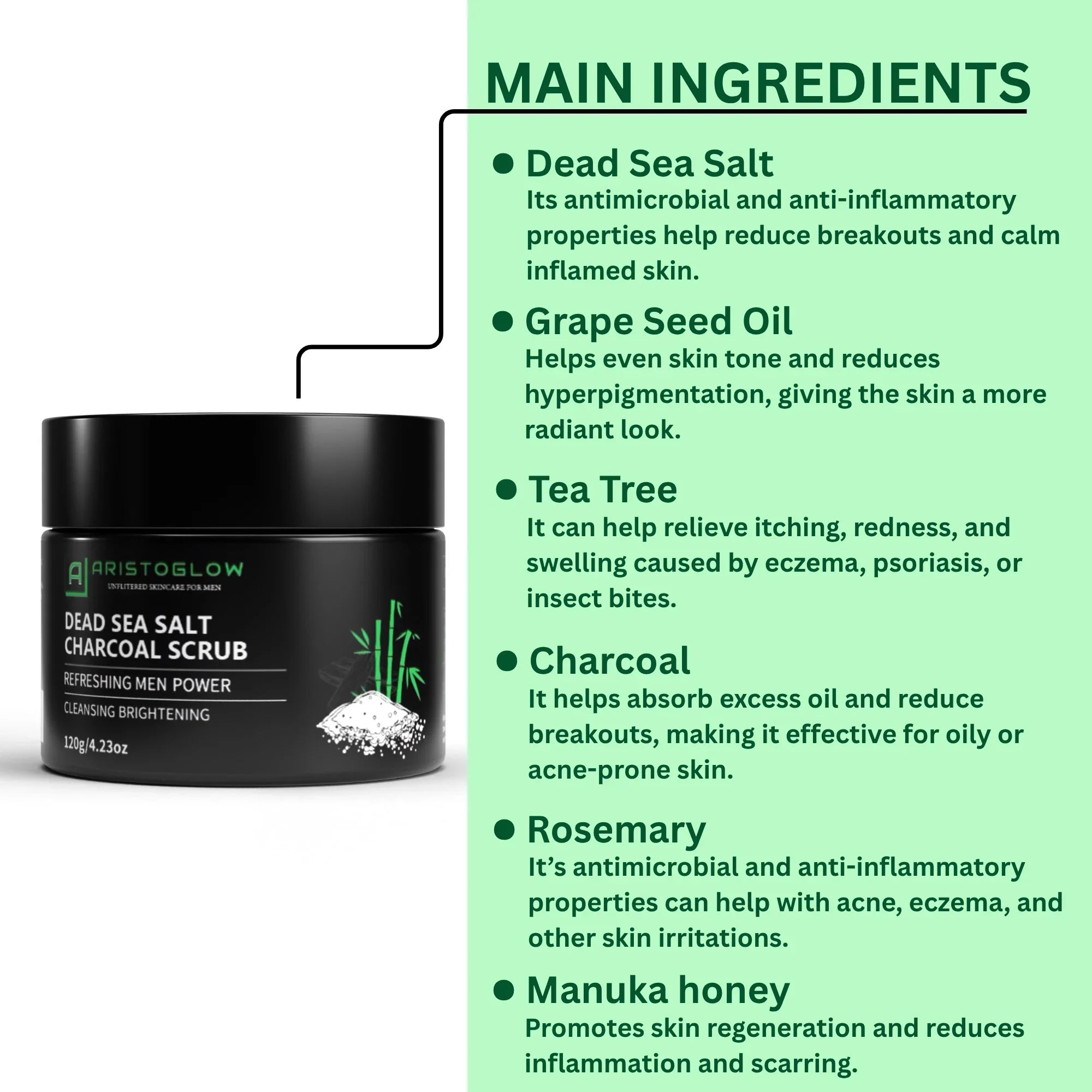 Dead Sea Salt Charcoal Scrub - AristoGlow